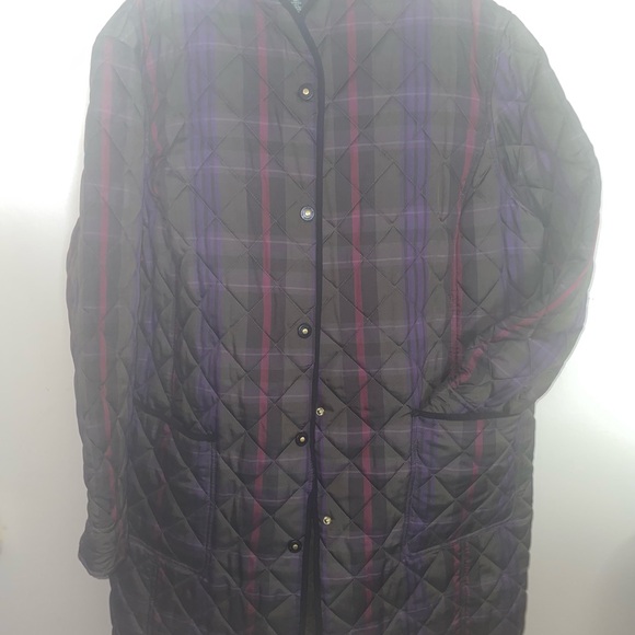 Lauren Ralph Lauren Plaid Quilted Car length Jacket. - Picture 7 of 8